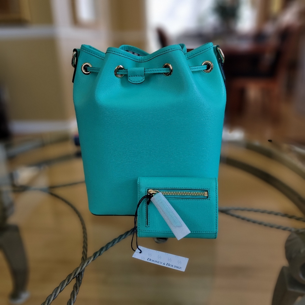 Dooney & Bourke NWT Saffiano Drawstring - Picture 9 of 17